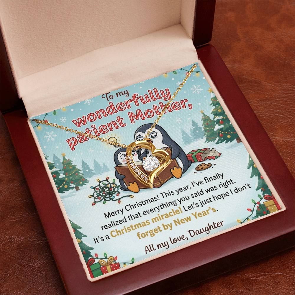 To My Mother Necklace From Daughter, Funny Christmas Gift for Mom, Mom Birthday Gift, Love Knot Necklace-LKN83182