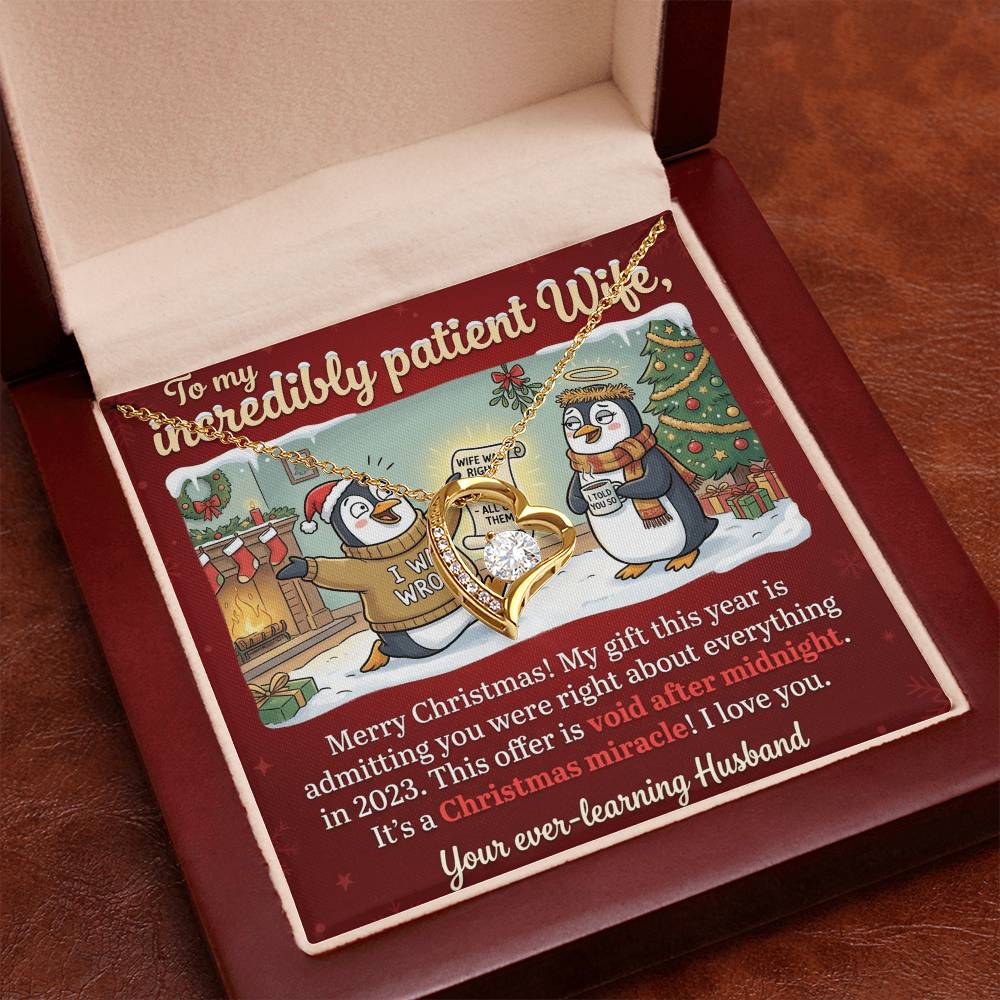 To My Wife Necklace From Husband, Funny Christmas Gift, Admitting You Were Right Xmas Present for Her, Love Knot Necklace-LKN65688