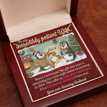 To My Wife Necklace From Husband, Funny Christmas Gift, Admitting You Were Right Xmas Present for Her, Love Knot Necklace-LKN65688