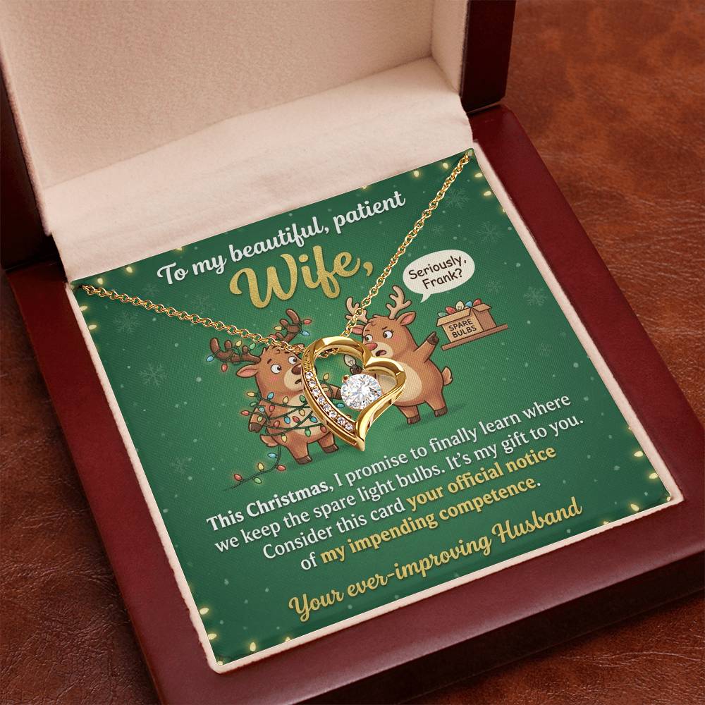 To My Wife Necklace From Husband - Funny Christmas Gift For Her, Holiday Gift, Love Knot Necklace-LKN97289