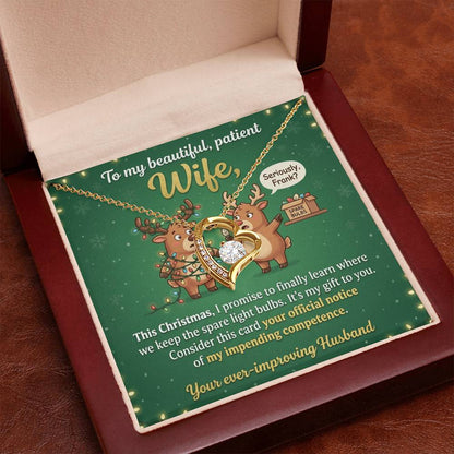 To My Wife Necklace From Husband - Funny Christmas Gift For Her, Holiday Gift, Love Knot Necklace-LKN97289