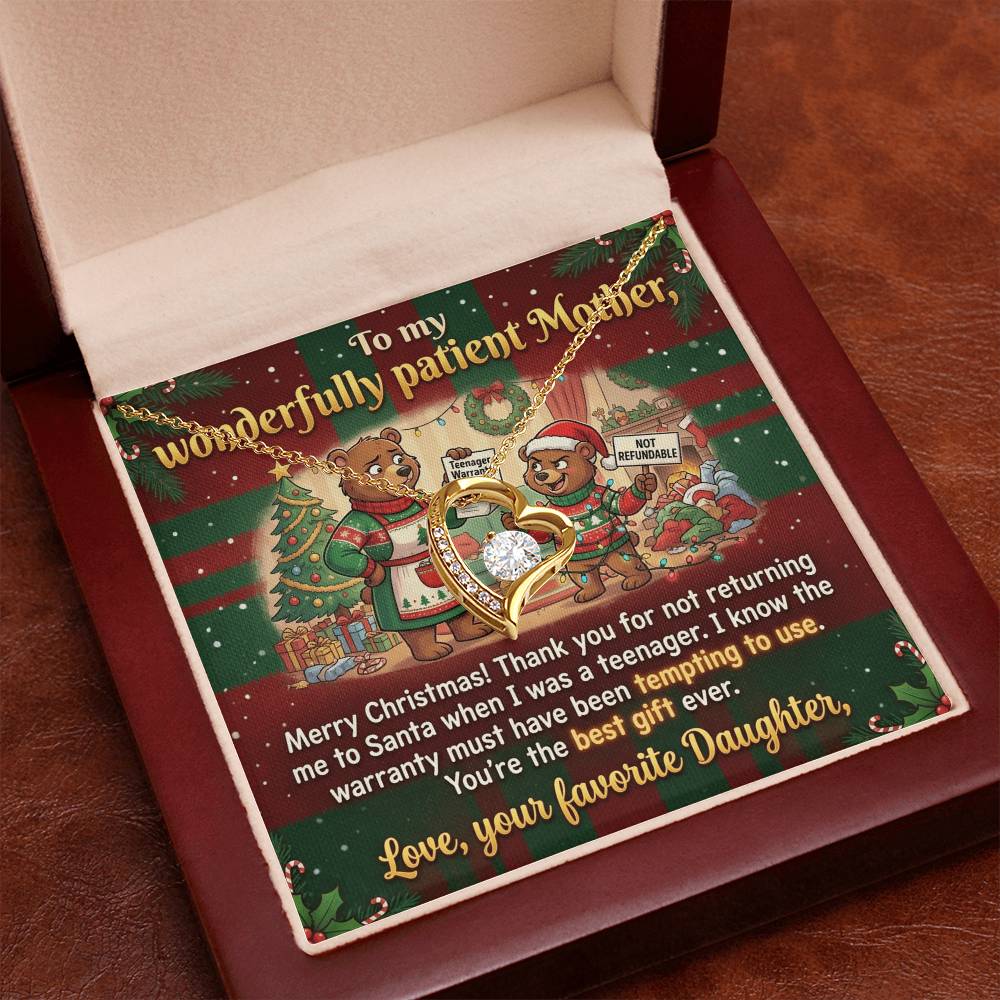 To My Mother Necklace From Daughter, Funny Christmas Gift For Mom, Birthday Gift, You're The Best Gift Ever, Love Knot Necklace-LKN10030