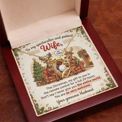 To My Wife Necklace From Husband, Funny Christmas Gift, Holiday Present For Her - Love Knot Necklace-LKN43976