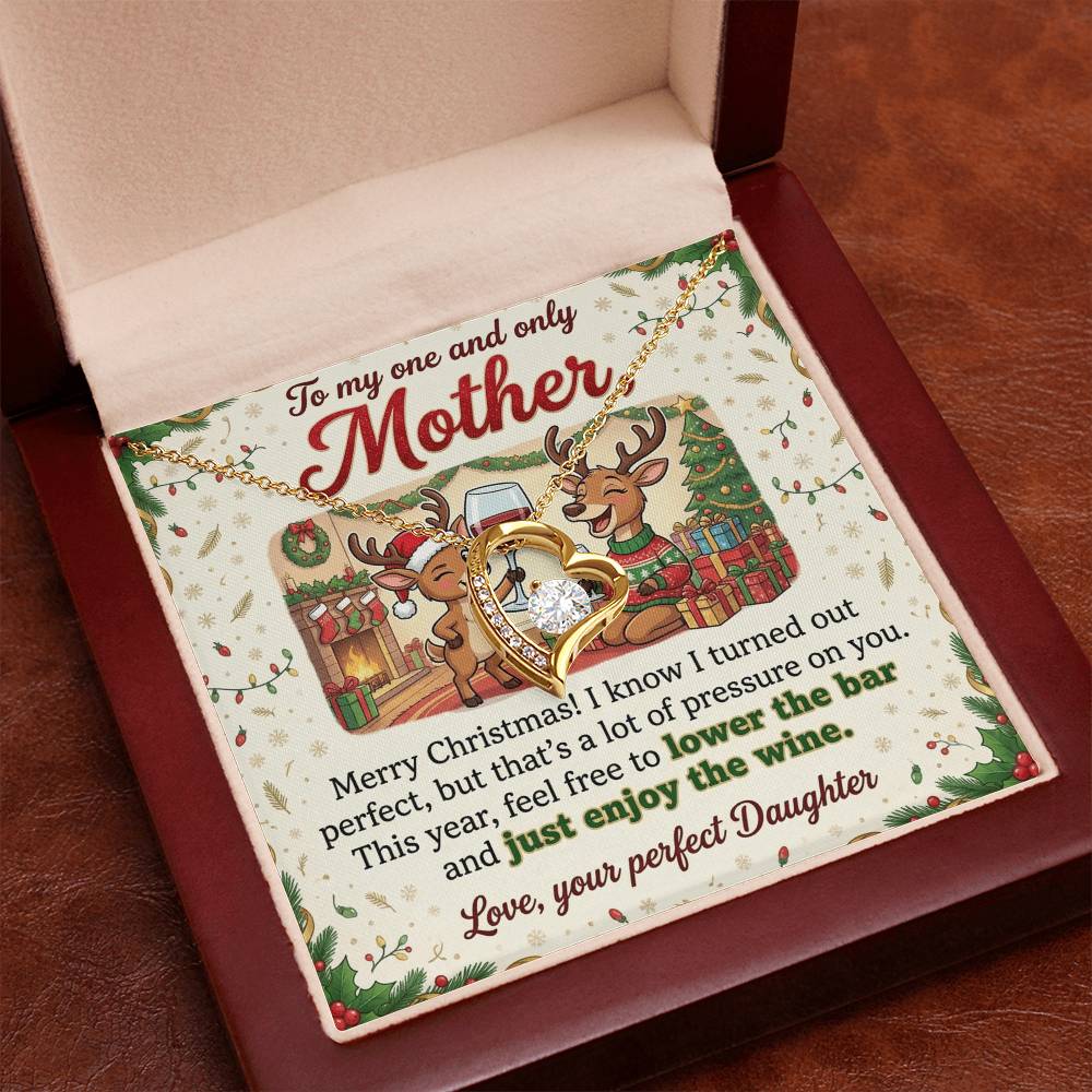 To My Mother Necklace From Daughter, Merry Christmas Gift for Mom, Funny Holiday Gift - Love Knot Necklace-LKN93856