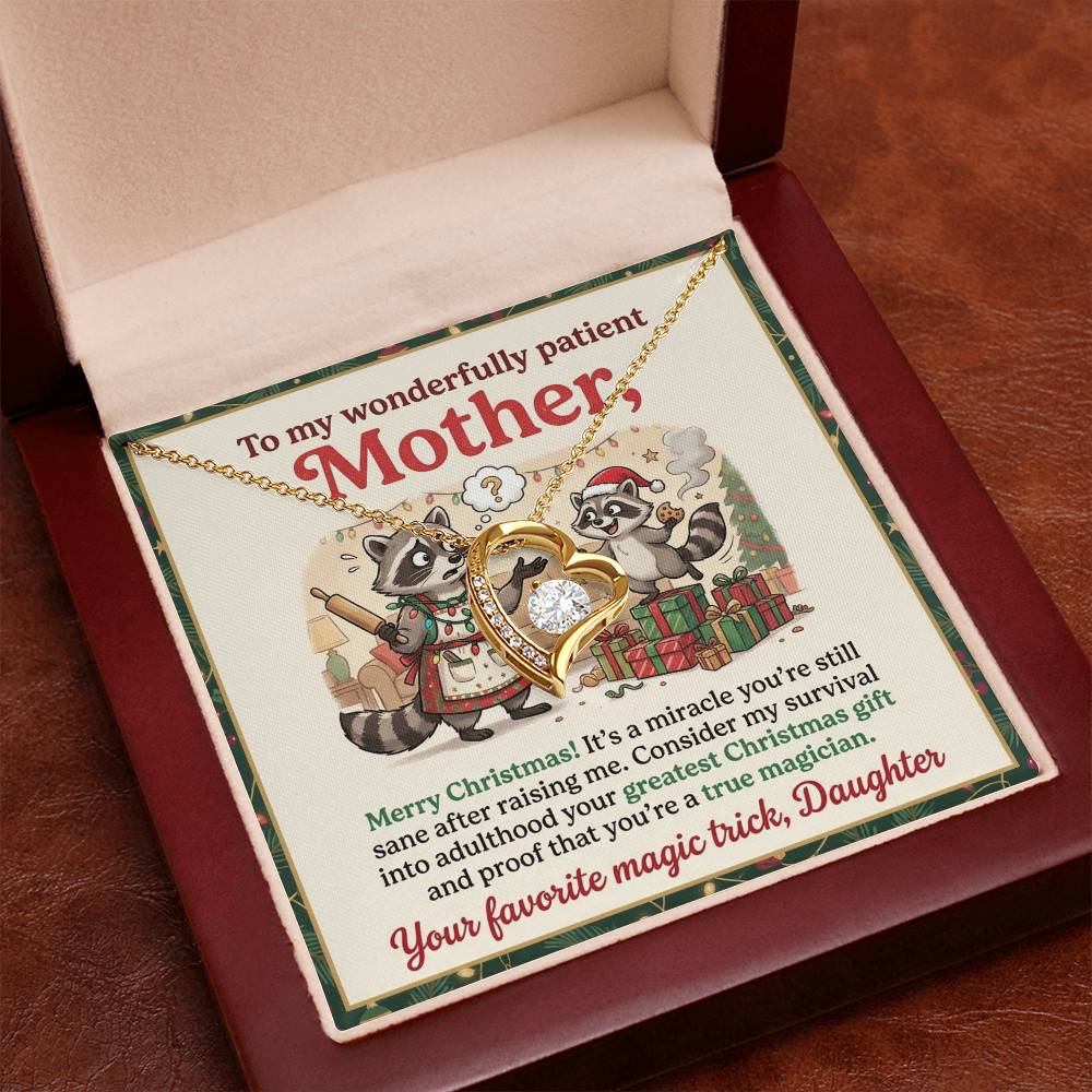 To My Mother Necklace From Daughter, Funny Christmas Gift For Mom, Holiday Gift, Merry Christmas - Love Knot Necklace-LKN18617