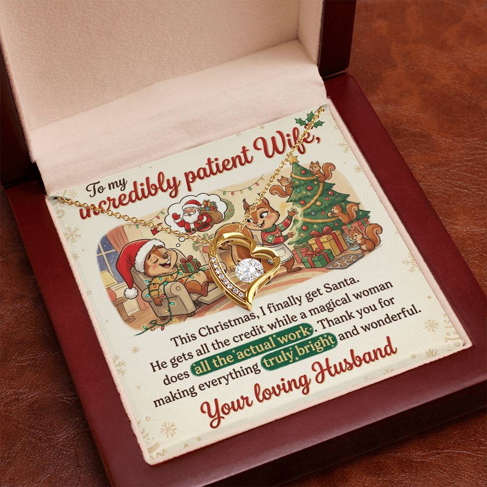 To My Wife Necklace From Husband, Funny Christmas Gift For Her, Xmas Present, Holiday Gift For Wife, Love Knot Necklace-LKN80474