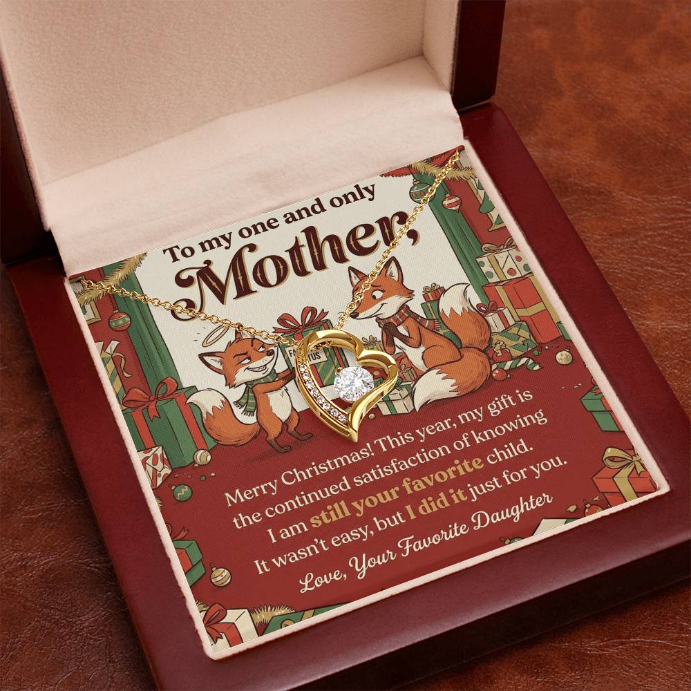 To My Mother Necklace From Daughter, Funny Christmas Gift For Mom, Favorite Child Gift Idea - Love Knot Necklace-LKN51122