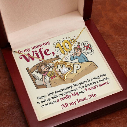 To My Wife Necklace From Husband, Funny 10th Anniversary Gift For Wife - Love Knot Necklace-LKN27220