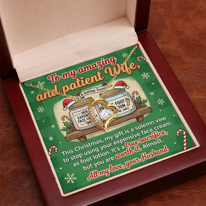 To My Wife Necklace From Husband, Funny Christmas Gift, Holiday Present for Her, Love Knot Necklace-LKN12201