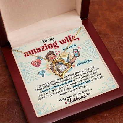 To My Wife Necklace From Husband, Funny Valentine's Day Gift, Romantic Anniversary Gift, Love Knot Necklace-LKN18779
