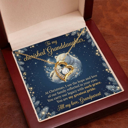 To My Granddaughter Necklace From Grandparent, Christmas Gift, Birthday Present For Her, My Greatest Pride Gift - Love Knot Necklace-LKN63044 (2)