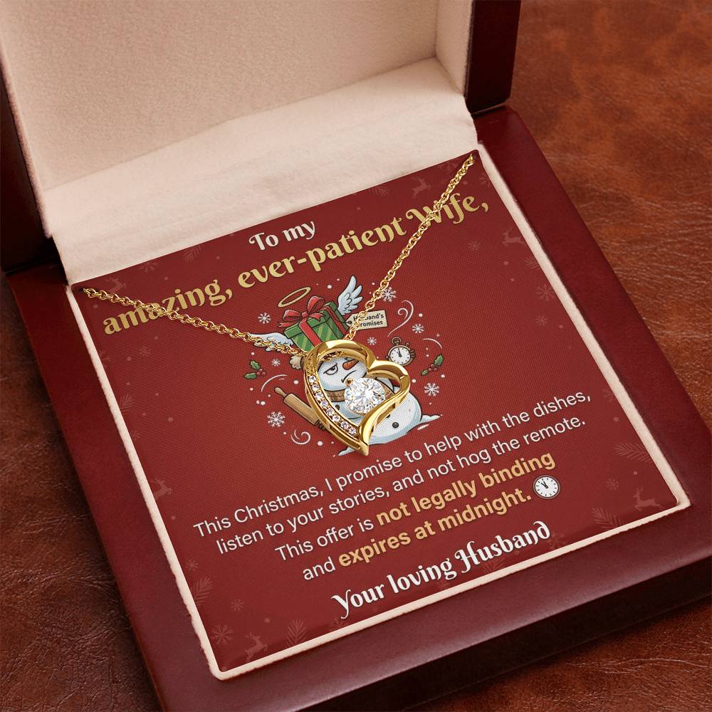 To My Wife Necklace From Husband - Funny Christmas Gift, Hilarious Holiday Present for Her - Love Knot Necklace-LKN91684