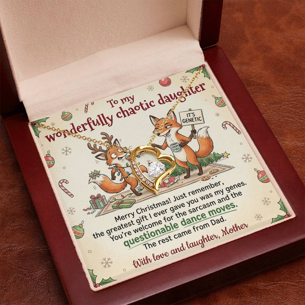 To My Daughter Necklace From Mother, Funny Christmas Gift for Daughter, Daughter Christmas Present, Love Knot Necklace-LKN63275