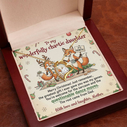 To My Daughter Necklace From Mother, Funny Christmas Gift for Daughter, Daughter Christmas Present, Love Knot Necklace-LKN63275