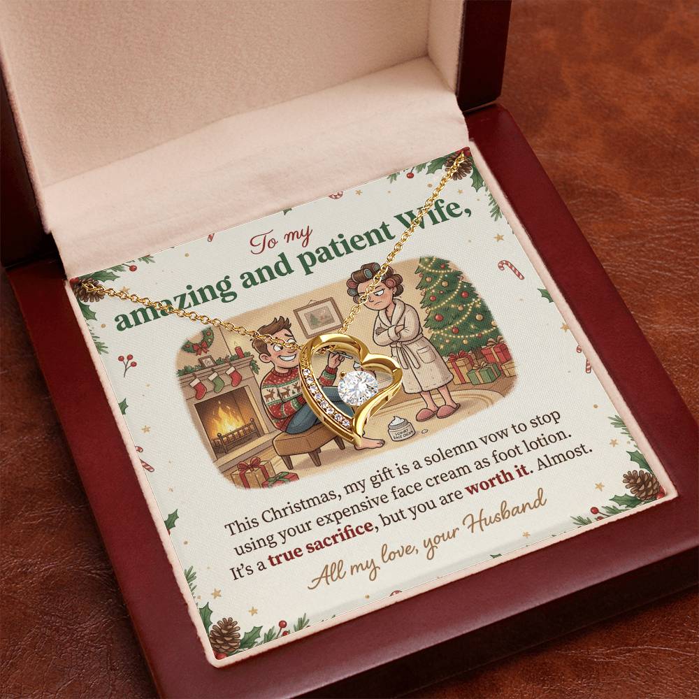 To My Wife Necklace From Husband, Funny Christmas Gift, Holiday Present for Her, Wife Christmas Gift - Love Knot Necklace-LKN97078