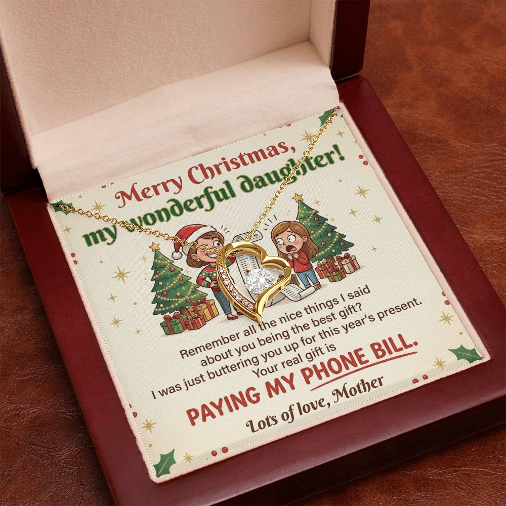 To My Daughter Necklace From Mother, Funny Christmas Gift, Sarcastic Holiday Present For Daughter From Mom, Love Knot Necklace-LKN74722