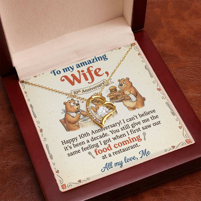 To My Wife Necklace From Husband, Happy 10th Anniversary Gift, Funny Gift For Her - Love Knot Necklace-LKN14367