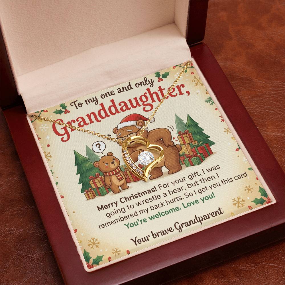 To My Granddaughter Necklace From Grandparent, Funny Christmas Gift, Granddaughter Christmas Present, Sentimental Gift - Love Knot Necklace-LKN36805