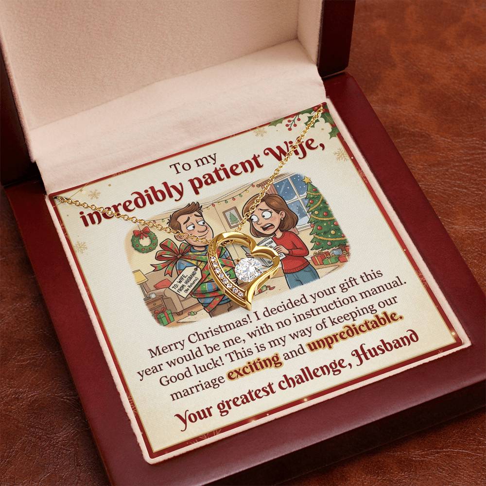 To My Wife Necklace From Husband, Funny Christmas Gift For Wife, Xmas Gift, Marriage Gift, Love Knot Necklace-LKN89109