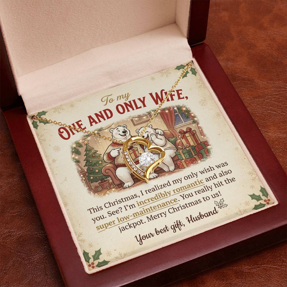 To My One and Only Wife Necklace From Husband, Funny Christmas Gift for Her, Romantic Wife Present, Love Knot Necklace-LKN15984