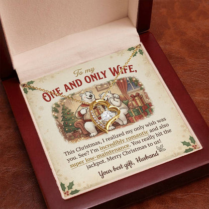 To My One and Only Wife Necklace From Husband, Funny Christmas Gift for Her, Romantic Wife Present, Love Knot Necklace-LKN15984