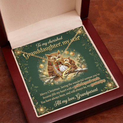 To My Granddaughter Necklace From Grandparent, Merry Christmas Gift, Sentimental Gift for My Star, Greatest Joy - Love Knot Necklace-LKN86139