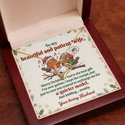 To My Wife Necklace From Husband, Funny Christmas Gift For Her, Xmas Gift Idea - Love Knot Necklace-LKN91668