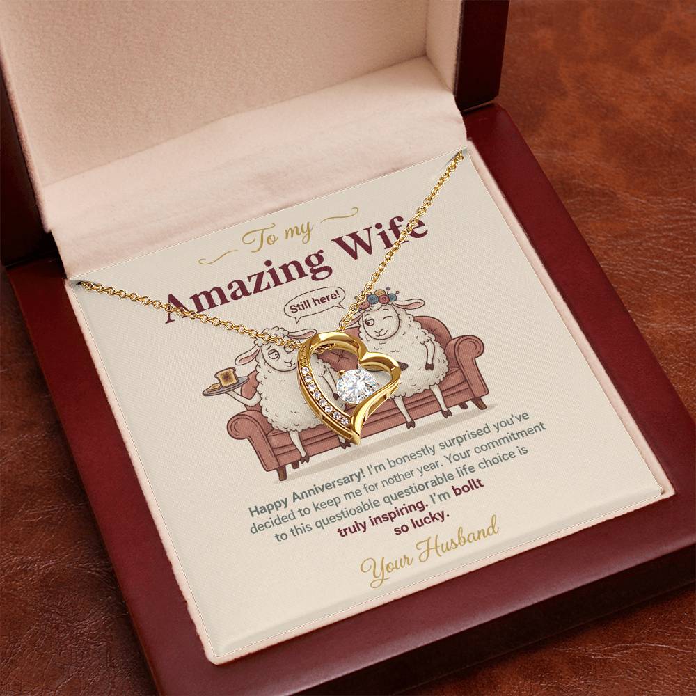 To My Wife Necklace From Husband, Funny Anniversary Gift For Her, Wife Birthday Gift - Love Knot Necklace-LKN50846