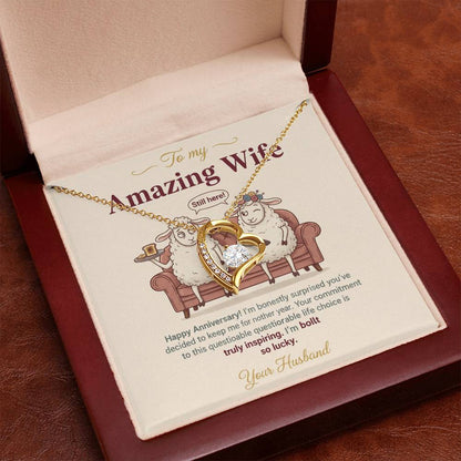To My Wife Necklace From Husband, Funny Anniversary Gift For Her, Wife Birthday Gift - Love Knot Necklace-LKN50846