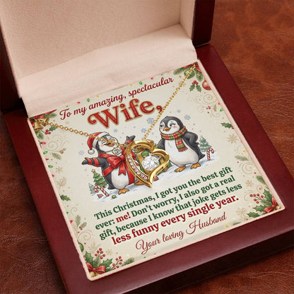 To My Wife Necklace From Husband, Funny Christmas Gift, Romantic Xmas Present for Her, Anniversary Gift, Love Knot Necklace-LKN18529