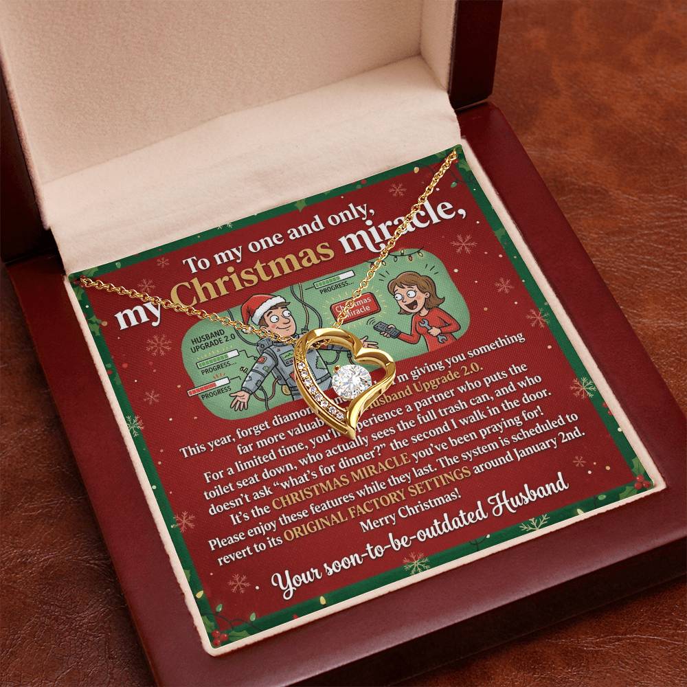 To My Wife Necklace From Husband, Funny Christmas Gift, Holiday Present for My One and Only, Christmas Miracle - Love Knot Necklace-LKN96385