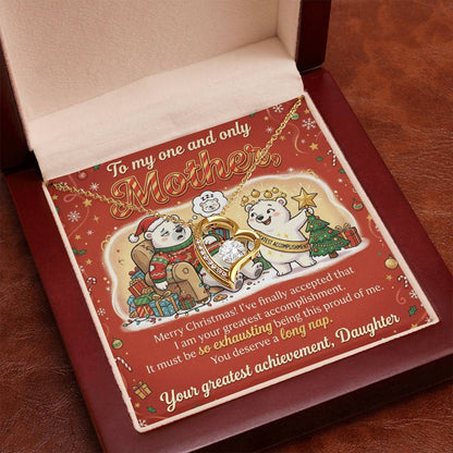 To My Mother Necklace From Daughter, Funny Christmas Gift for Mom, Birthday Present - Love Knot Necklace-LKN12082