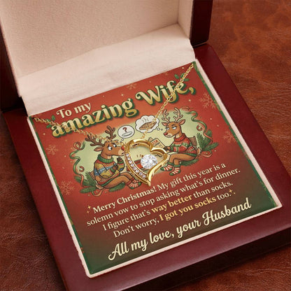 To My Wife Necklace From Husband, Funny Christmas Gift For Her, Romantic Husband To Wife Gift, Love Knot Necklace-LKN49311