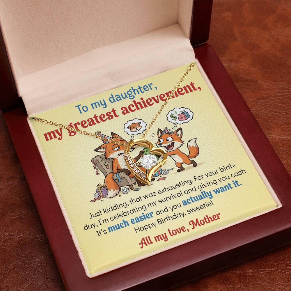 To My Daughter Necklace From Mother, Funny Birthday Gift For Daughter, Gift From Mom, Love Knot Necklace-LKN93599