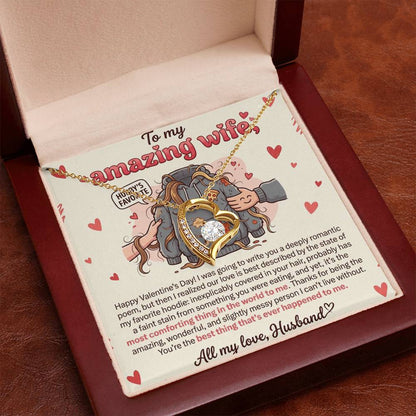 To My Wife Necklace From Husband, Funny Valentine's Day Gift, Romantic Gift For Her, Love Knot Necklace-LKN31574