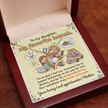 To My Daughter Necklace From Mother - Funny Birthday Gift for Daughter, Christmas Present From Mom, Appreciation Gift - Love Knot Necklace-LKN12314