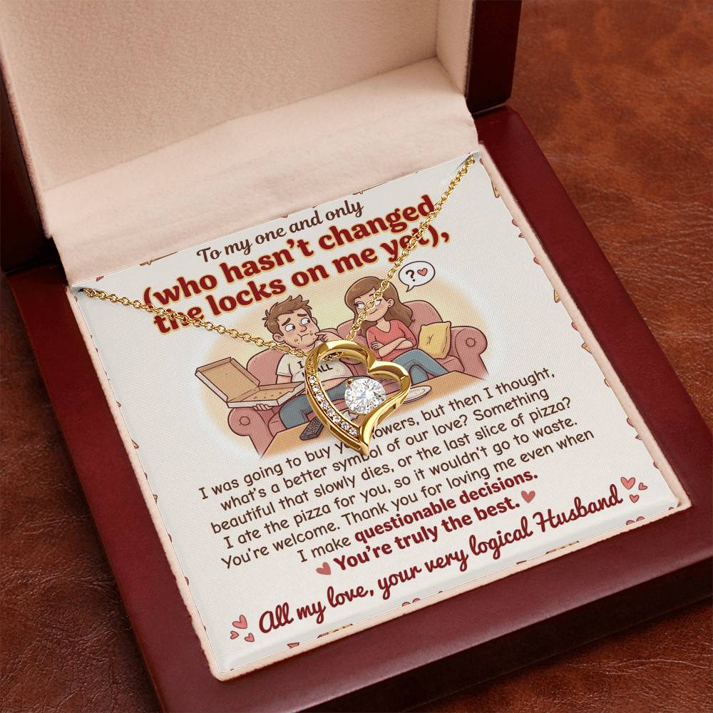 To My Wife Necklace From Husband, Funny Anniversary Gift For Her, Romantic Birthday Present, Thank You For Loving Me - Love Knot Necklace-LKN91999