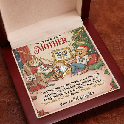To My Mother Necklace From Daughter, Funny Christmas Gift For Mom, Hard Work Paid Off, Love Knot Necklace-LKN94846