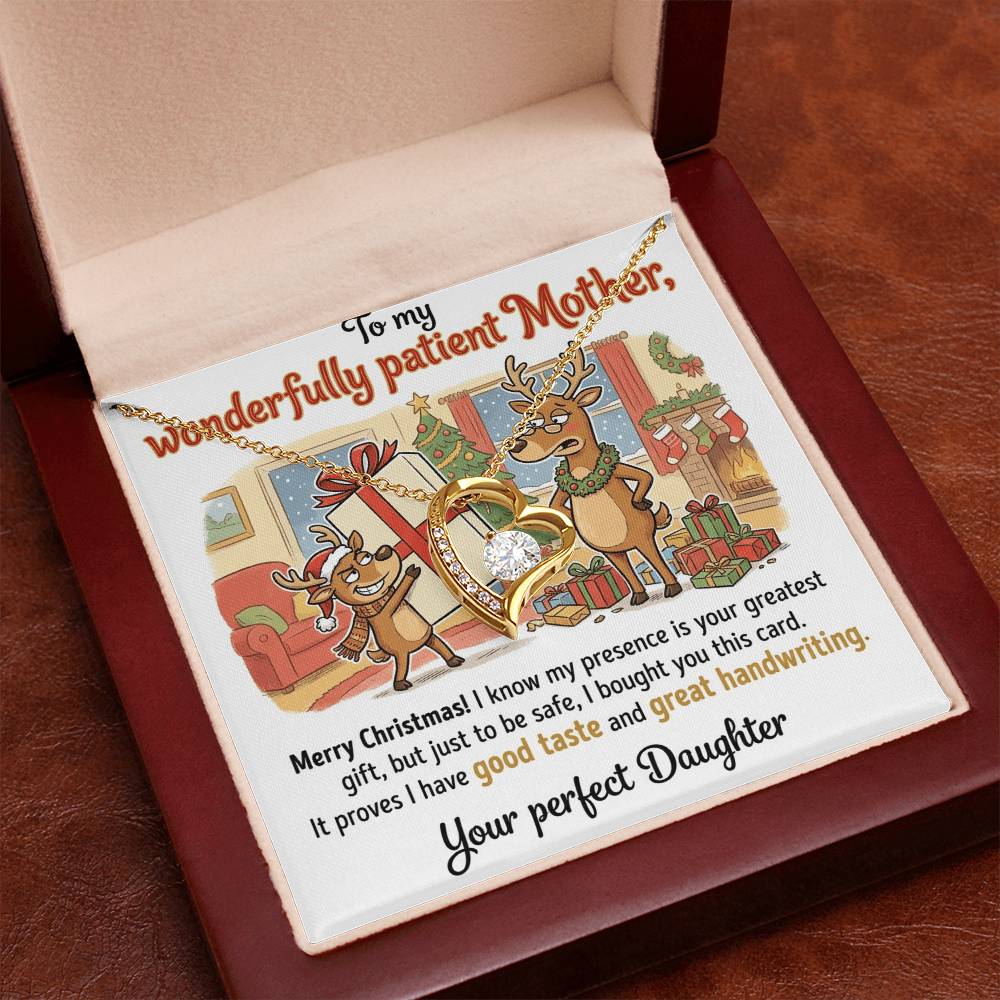 To My Mother Necklace From Daughter, Funny Christmas Gift For Mom, Holiday Present From Daughter, Love Knot Necklace-LKN96499