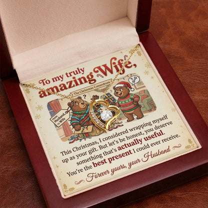 To My Wife Necklace From Husband, Funny Christmas Gift, You're The Best Present, Love Knot Necklace-LKN85554