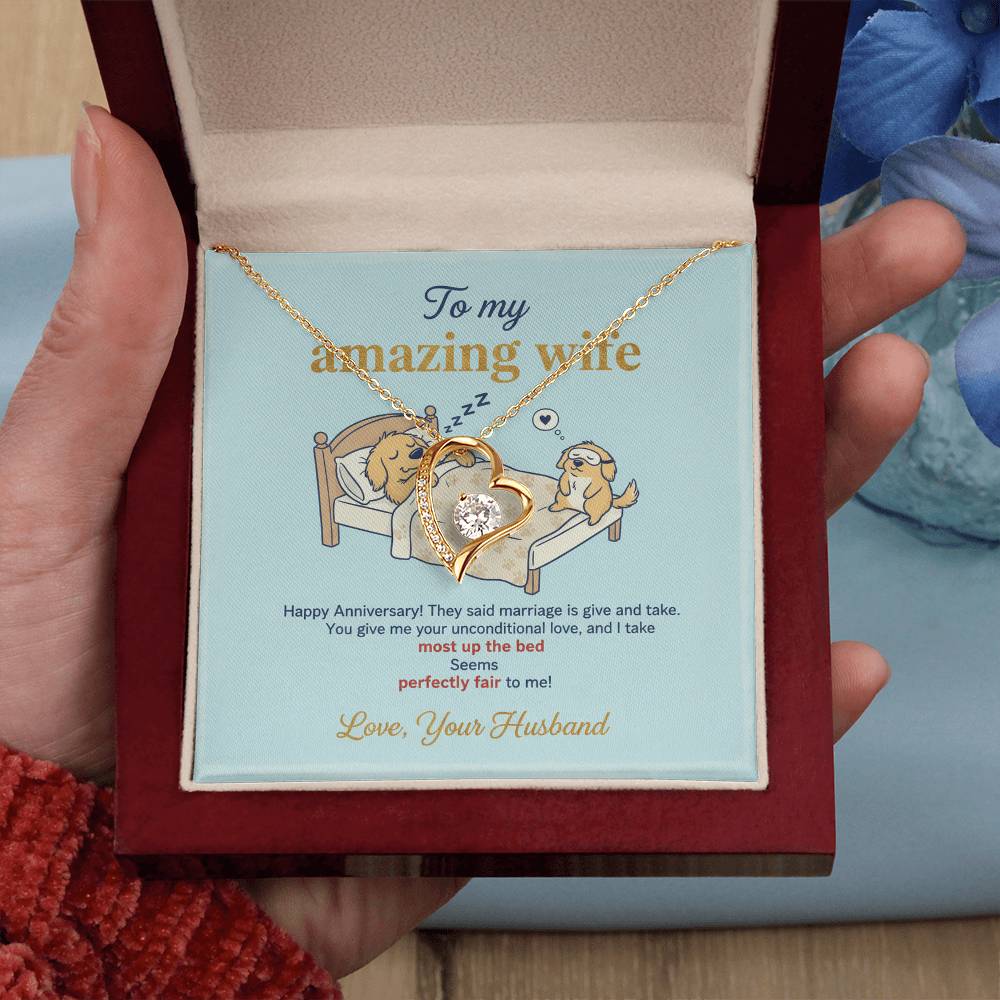 To My Wife Necklace From Husband, Happy Anniversary Gift, Funny Marriage Gift For Wife - Love Knot Necklace-LKN51197