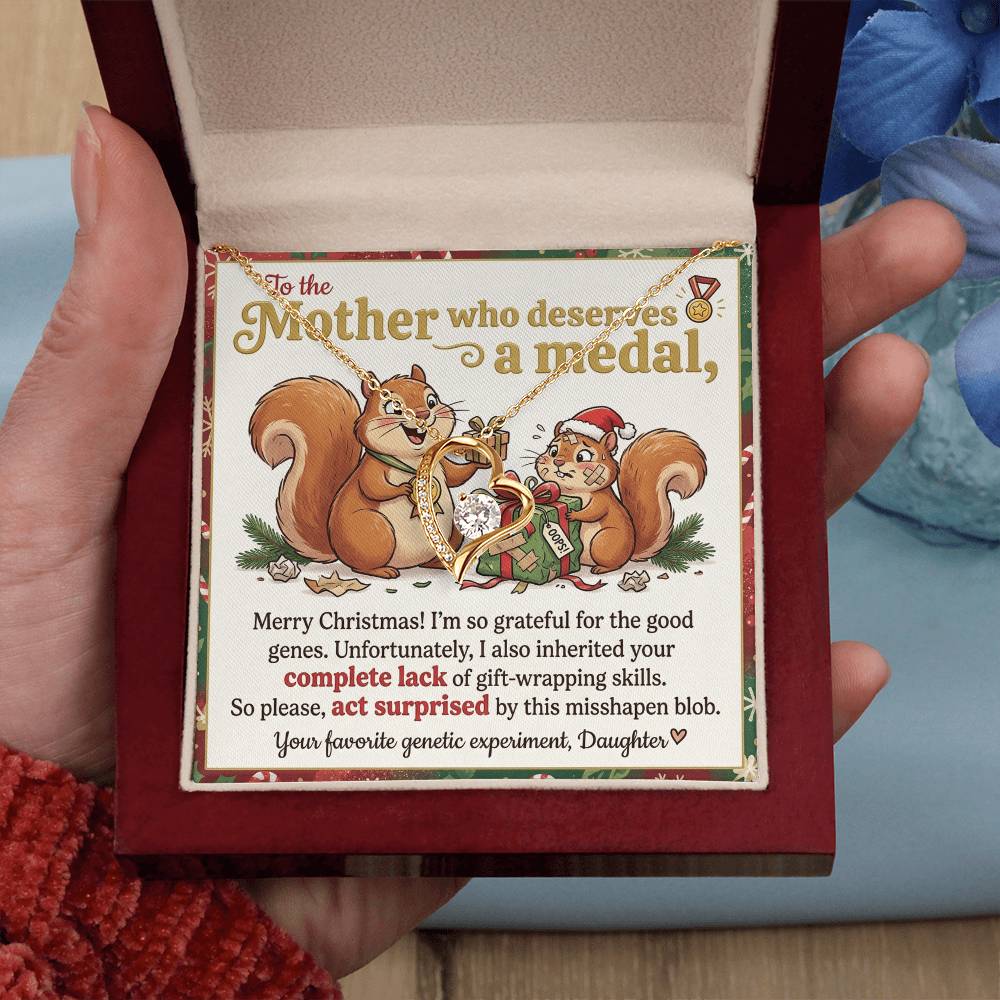 To My Mother Necklace From Daughter, Funny Christmas Gift, Holiday Gift for Mom - Love Knot Necklace-LKN83215