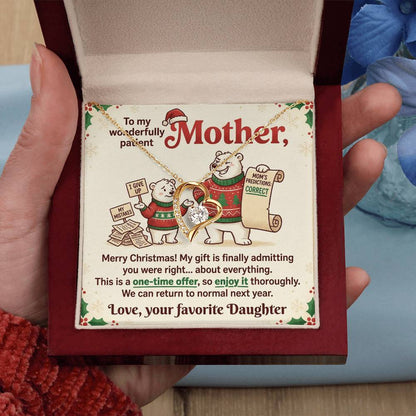 To My Mother Necklace From Daughter, Funny Christmas Gift For Mom, Holiday Present, You Were Right Gift - Love Knot Necklace-LKN96296