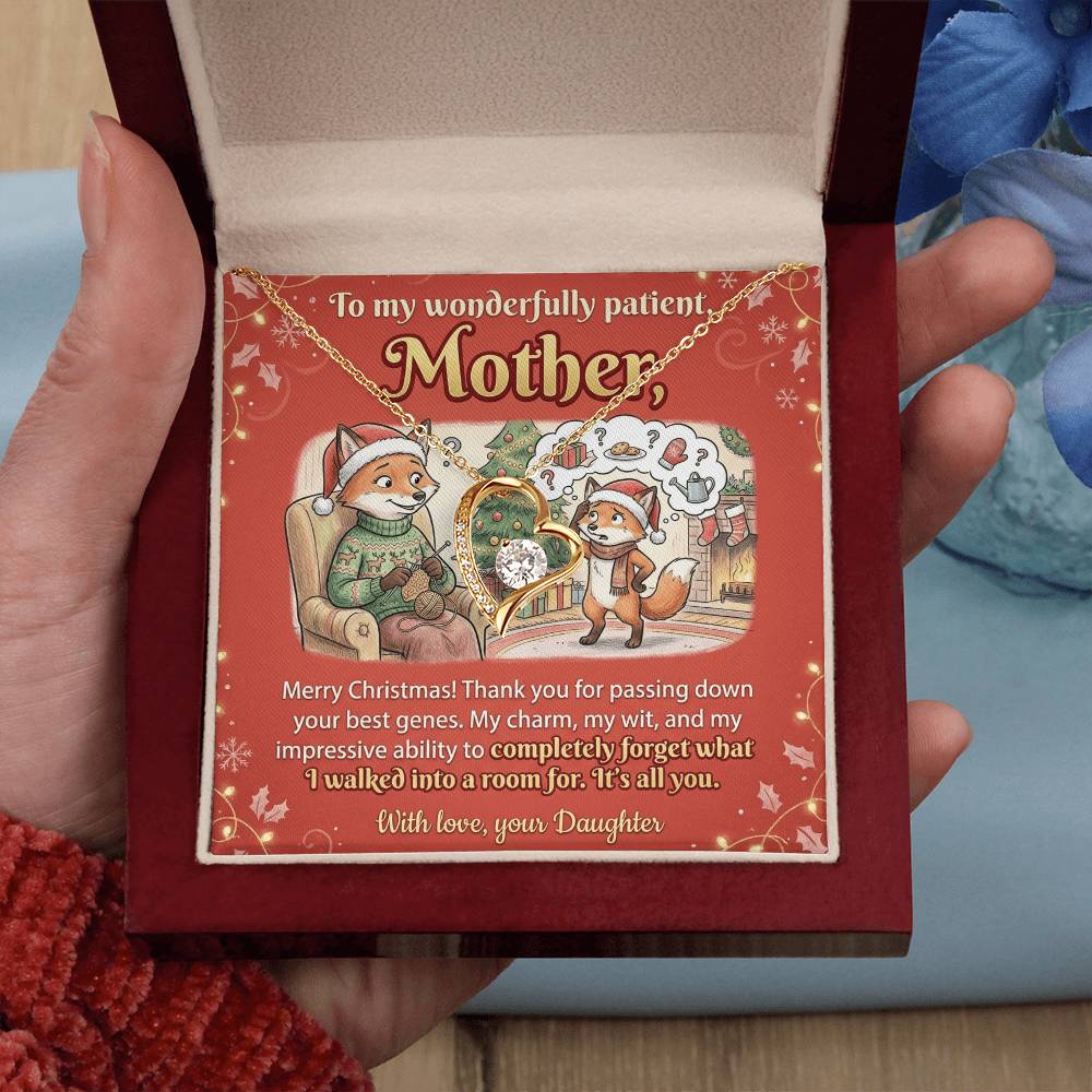 To My Mother Necklace From Daughter, Funny Christmas Gift for Mom, Xmas Present, Sentimental Gift from Daughter, Love Knot Necklace-LKN34947