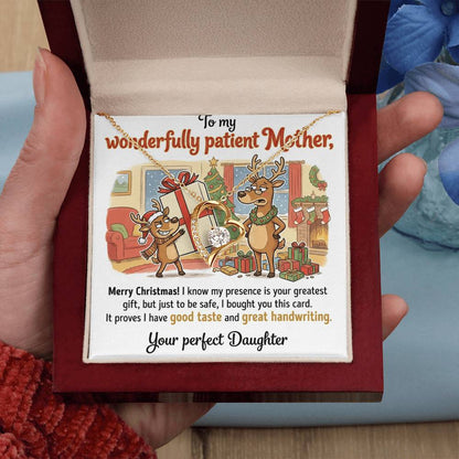 To My Mother Necklace From Daughter, Funny Christmas Gift For Mom, Holiday Present From Daughter, Love Knot Necklace-LKN96499