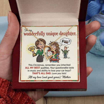 To My Daughter Necklace From Mother, Funny Christmas Gift, Birthday Gift For Daughter, Mother Daughter Gift - Love Knot Necklace-LKN73614