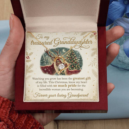 To My Granddaughter Necklace From Grandparent, Christmas Gift For Granddaughter, Grandparent To Granddaughter Gift - Love Knot Necklace-LKN23442