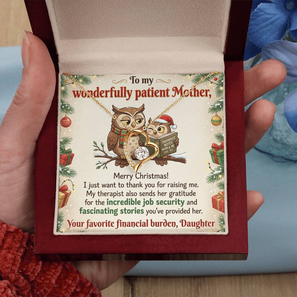 To My Mother Necklace From Daughter, Funny Christmas Gift for Mom, Humorous Holiday Gift, Love Knot Necklace-LKN68116