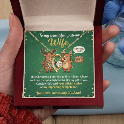 To My Wife Necklace From Husband - Funny Christmas Gift For Her, Holiday Gift, Love Knot Necklace-LKN97289
