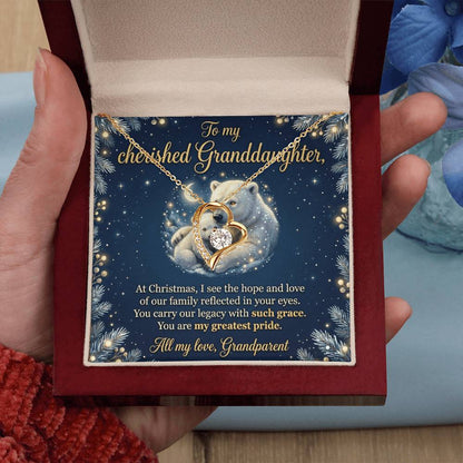 To My Granddaughter Necklace From Grandparent, Christmas Gift, Birthday Present For Her, My Greatest Pride Gift - Love Knot Necklace-LKN63044 (2)
